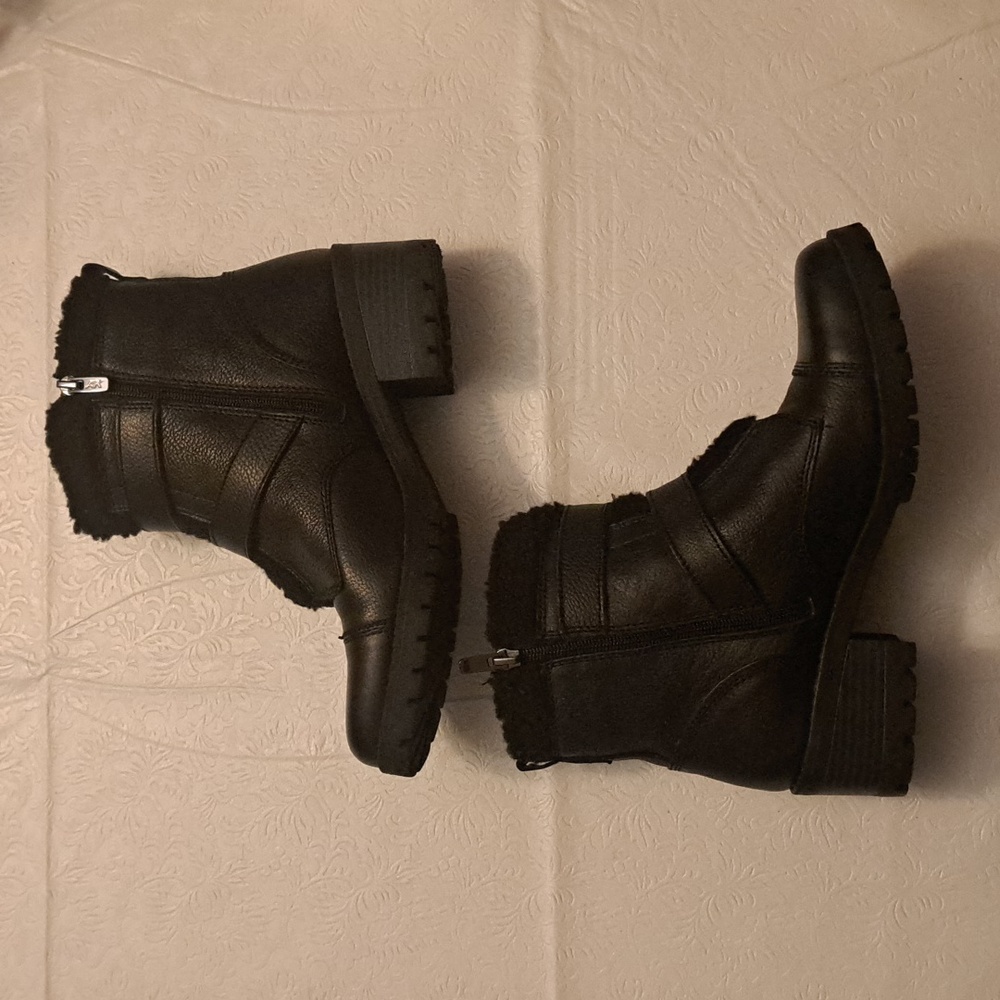 Black Leather Anne Klein Sport Boots - Picture 2 of 9